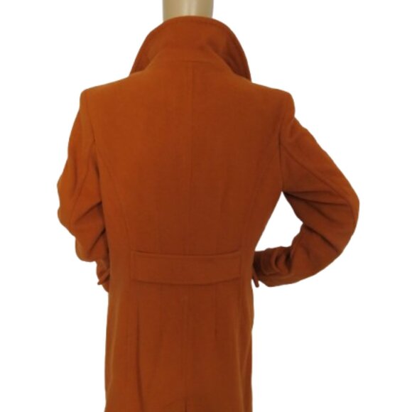Lands' End Orange Long Wool and Cashmere Coat - Picture 6 of 9